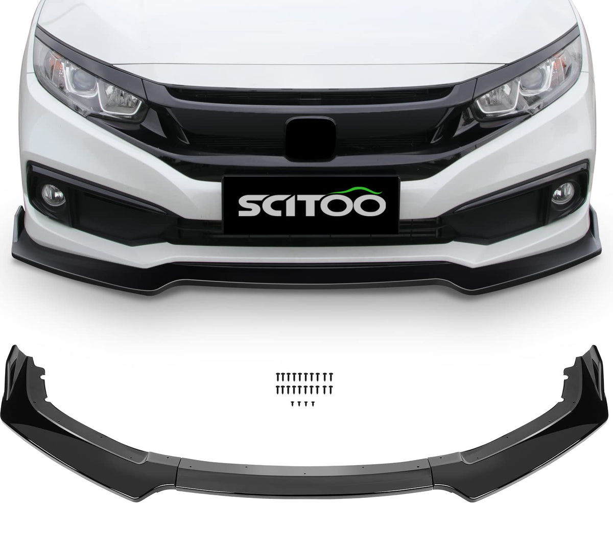 SCITOO front view installed on Civic showing sportier stance and protection