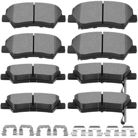 SCITOO front view of eight brake pads showing complete kit and quick fit benefit