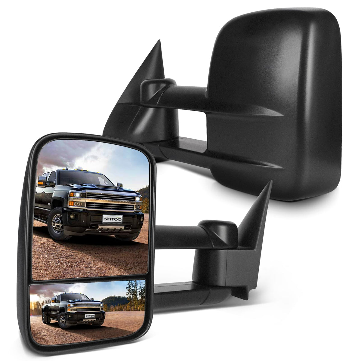 SCITOO front view pair mirrors showing full replacement set and clear optics