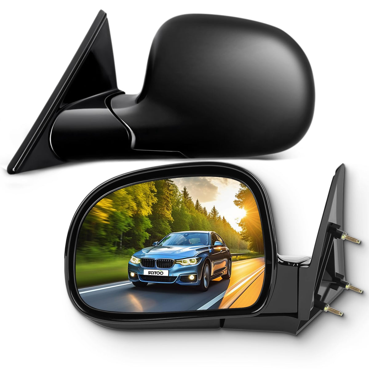 SCITOO front view pair showing fit for Chevy S10 and Blazer, restores visibility