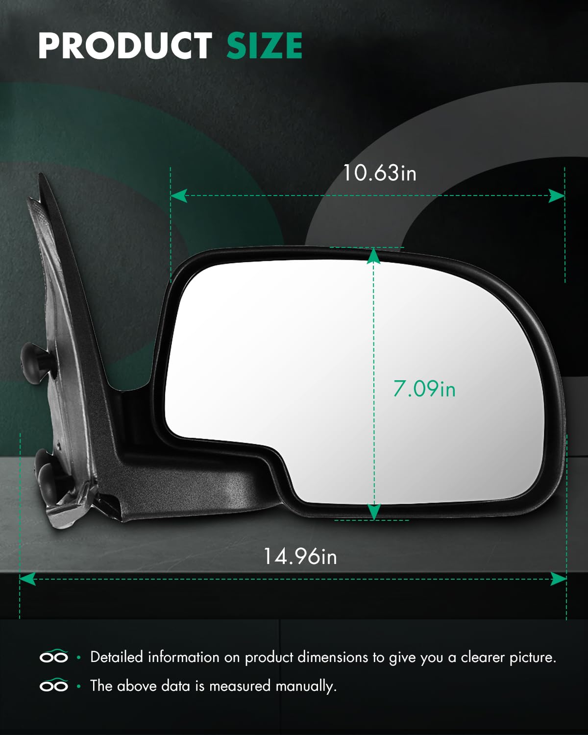 SCITOO mirror housing showing mounting points for straightforward direct-fit replacement