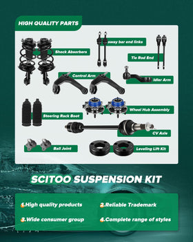 SCITOO inner tie rod closeup highlighting solid-steel construction for durability