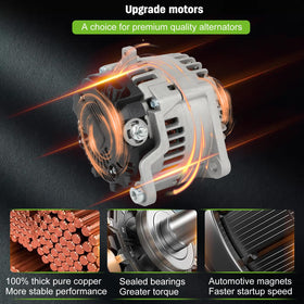 SCITOO alternator in a garage setting with tools showing professional installation outcome
