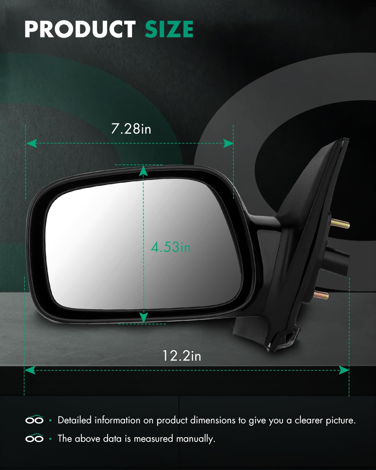 SCITOO mirror electrical connector detail for quick plug-in install