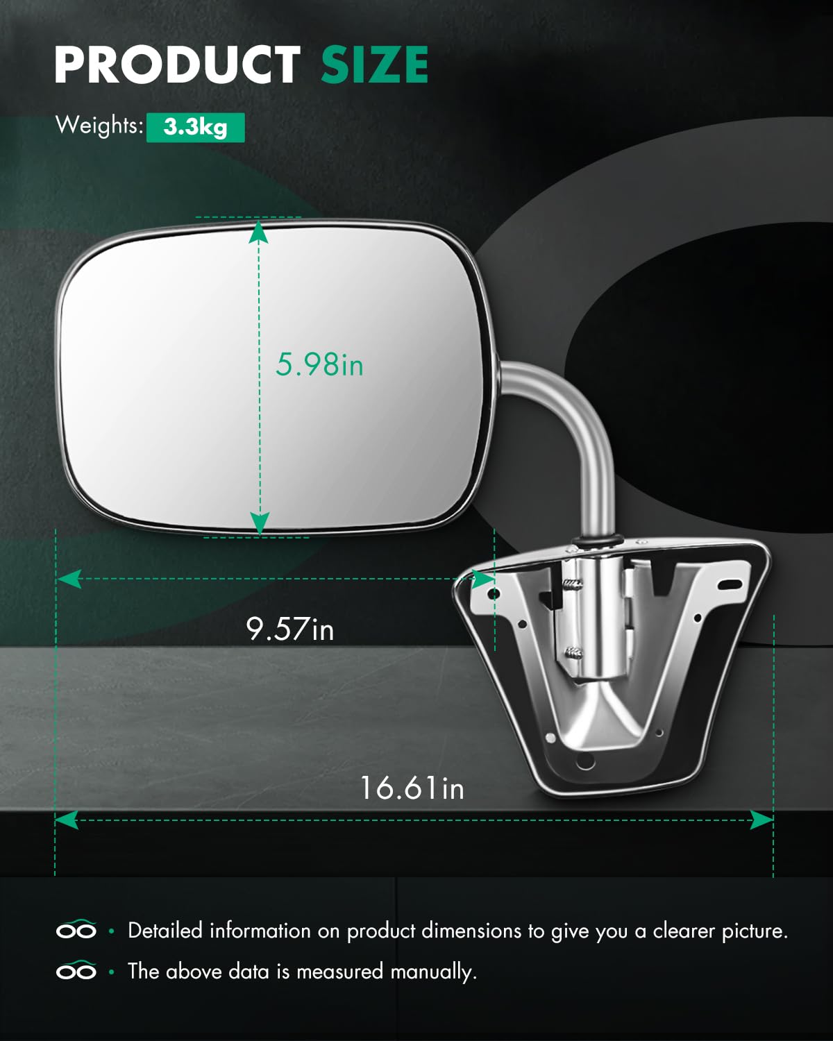 SCITOO mirror glass detail showing reflective surface for improved rear visibility