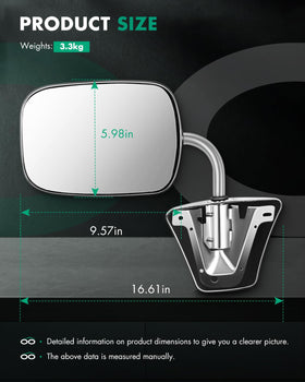 SCITOO mirror glass detail showing reflective surface for improved rear visibility