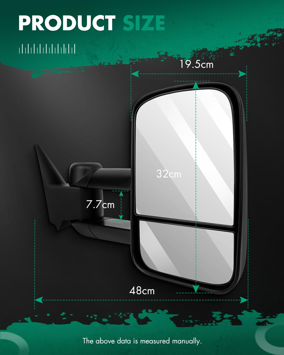 SCITOO mirror glass detail showing dual flat and convex lenses for visibility