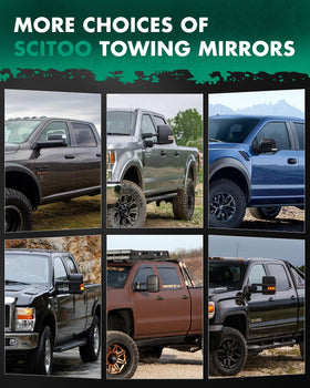 SCITOO mirror in towing scene showing improved sightlines while hauling