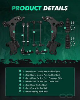 SCITOO inner and outer tie rod ends arranged to show fit and steering benefit