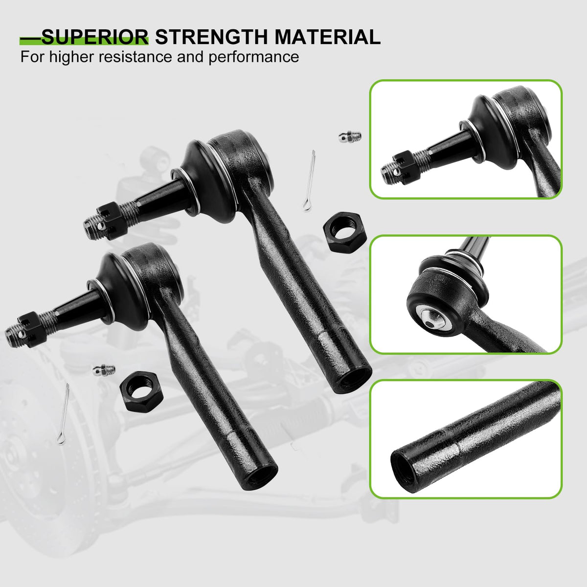 SCITOO outer tie rod end detail showing sealed joint for precise steering