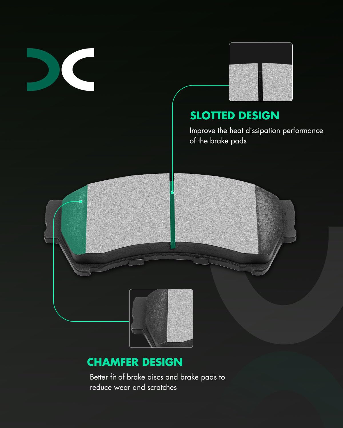 SCITOO pad backing plate closeup highlighting anti-vibration gasket benefit