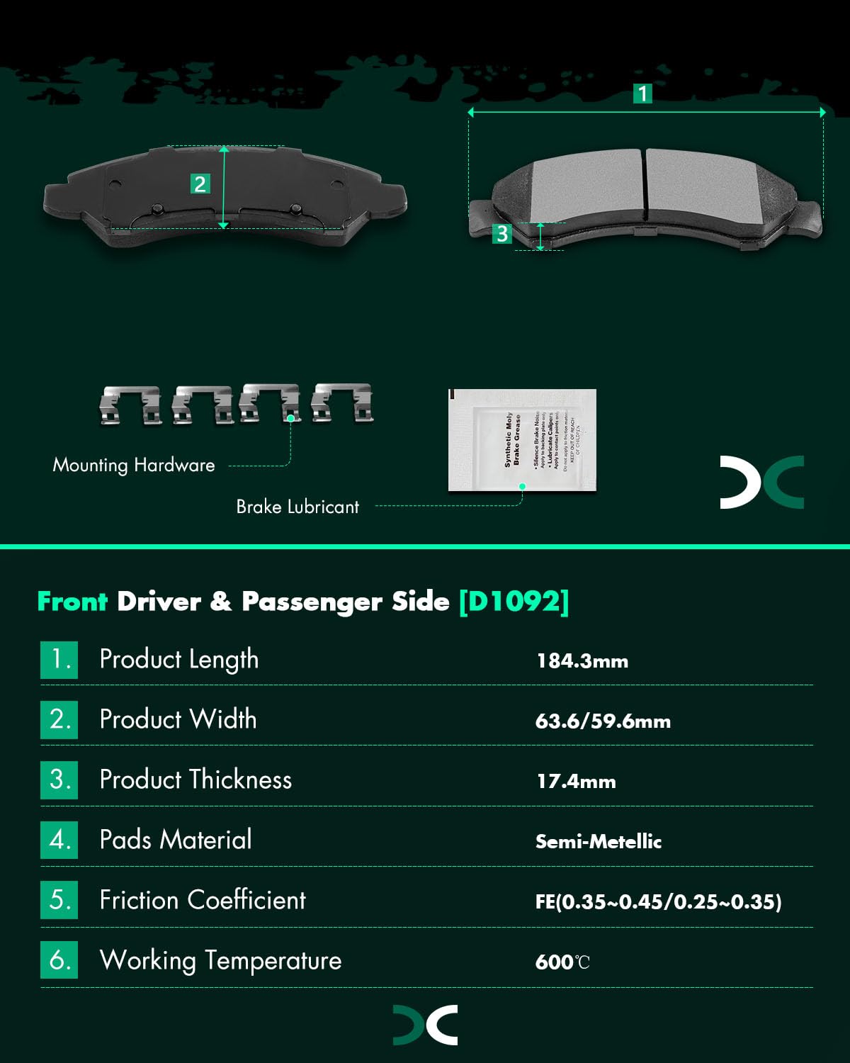 SCITOO pad backplate showing damping gasket that reduces brake vibration and noise