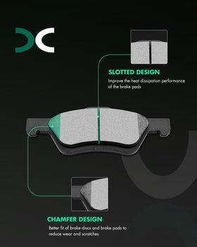 SCITOO pad front close-up showing ceramic face and friction material, highlights durability