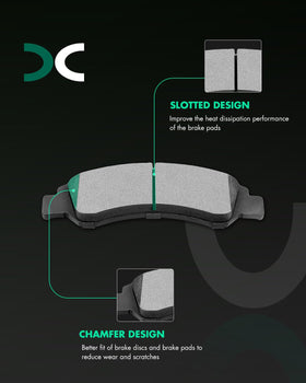 SCITOO rear ceramic pads closeup showing low-dust compound benefit