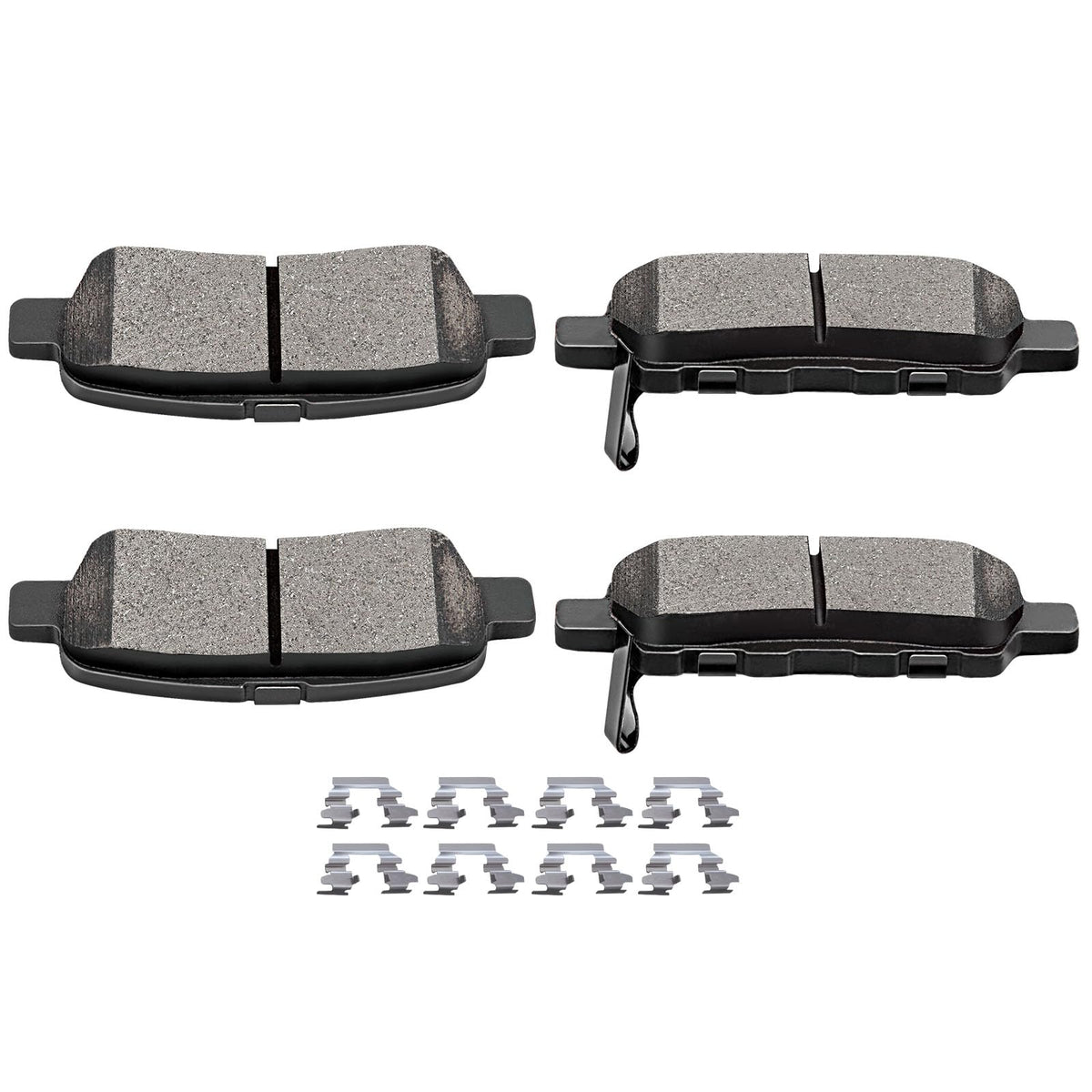 SCITOO rear pads front packaging showing complete 4pcs kit and warranty benefit