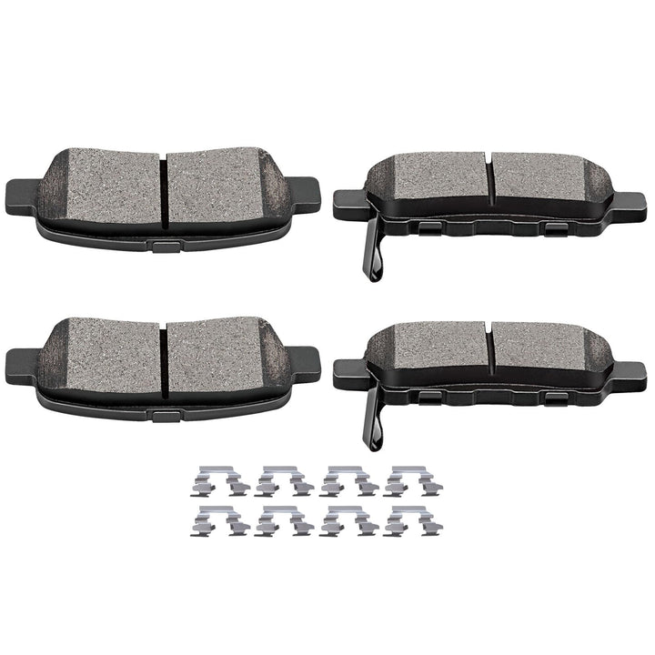 SCITOO rear pads front packaging showing complete 4pcs kit and warranty benefit