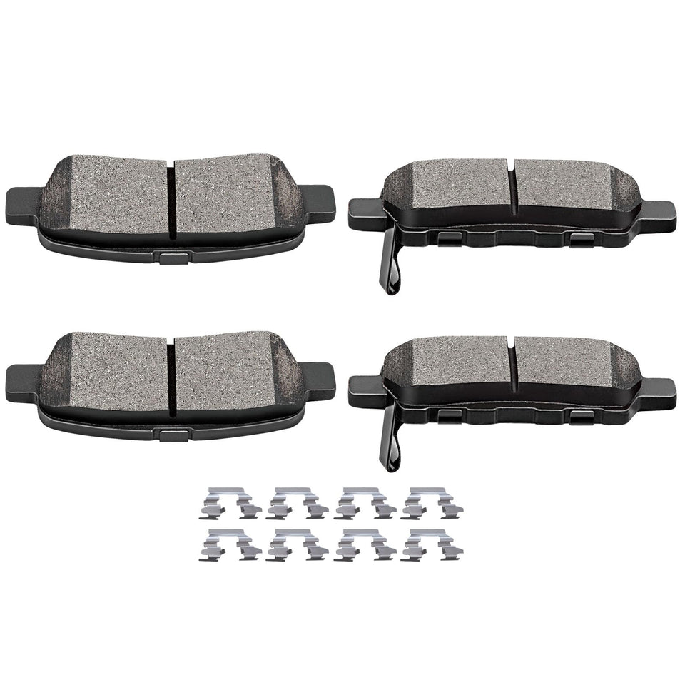 SCITOO rear pads front packaging showing complete 4pcs kit and warranty benefit