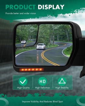 SCITOO side profile mounted on Ford F150 illustrating larger mirror field benefit: better trailer sightlines
