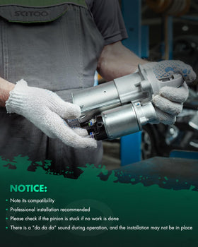 SCITOO starter installed in engine bay showing restored cranking reliability