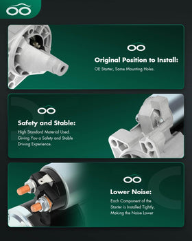 SCITOO starter installed in engine bay demonstrating direct-fit convenience