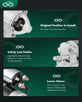 SCITOO starter mounting flange clear view ensures correct bolt alignment