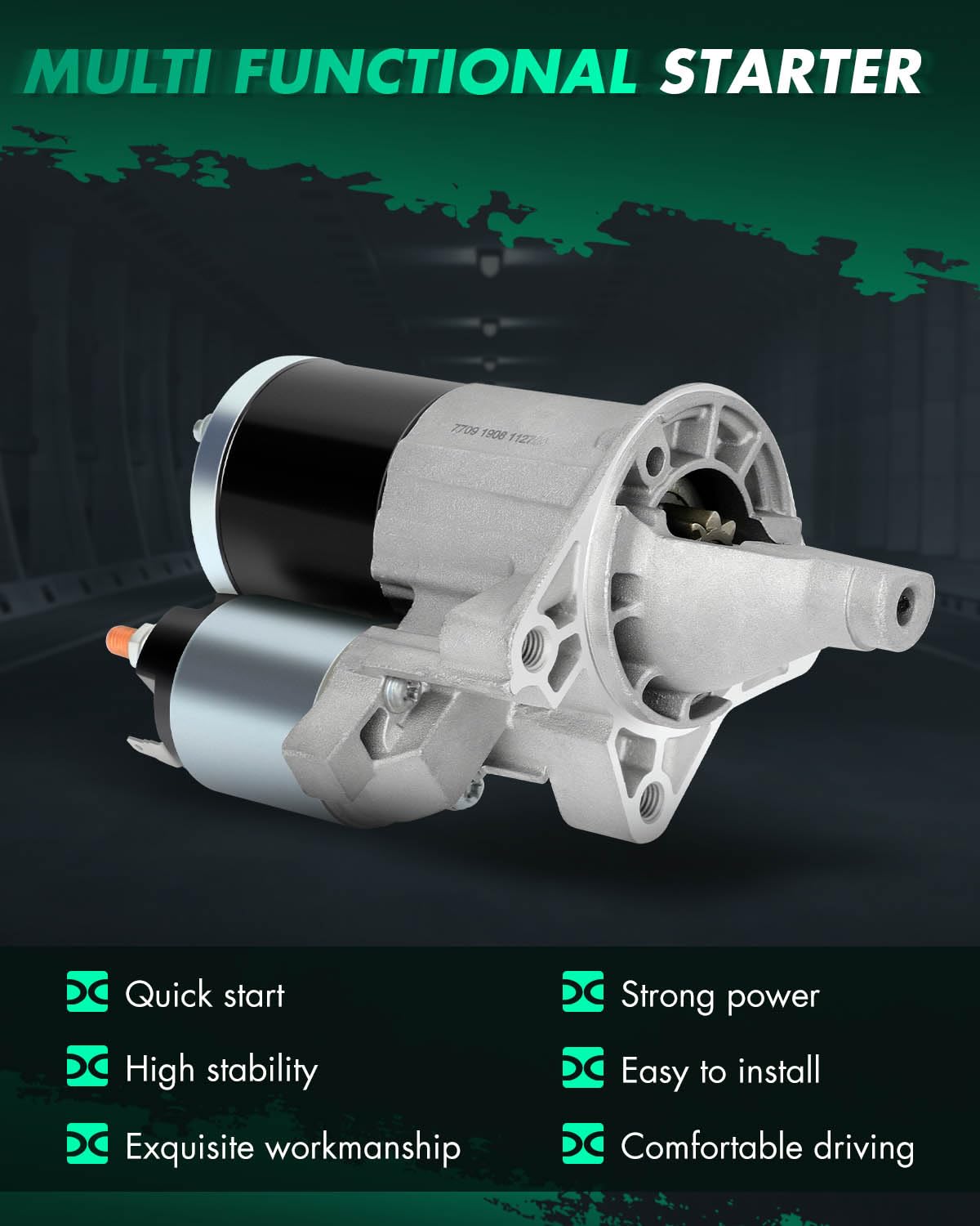 SCITOO starter side bracket detail illustrating secure bolt locations