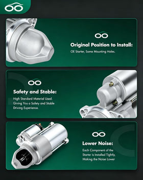 SCITOO starter side detail highlighting coated housing for corrosion resistance