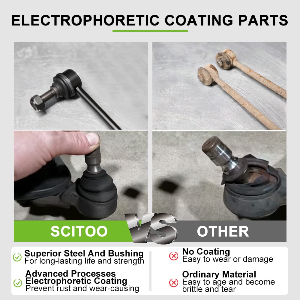 SCITOO sway bar end link assembly, solid connection for better handling stability