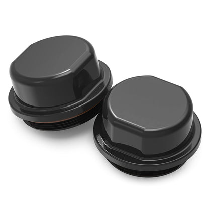 Sconva front view of two 81143 vortex hub caps showing fit and protection