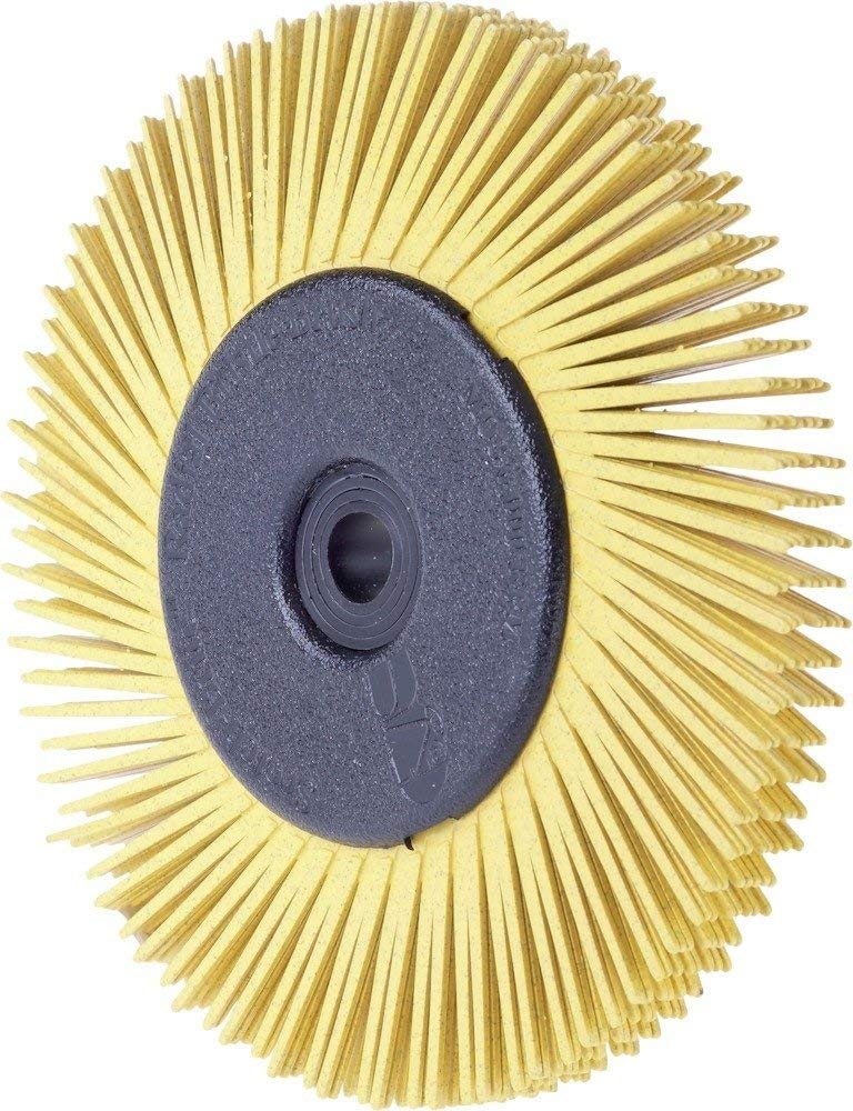 Scotch-Brite radial bristle brush front view showing adaptor for quick mounting and reliable fit