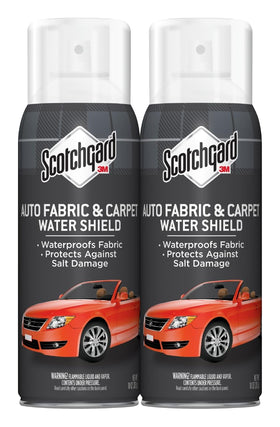 Scotchgard front packaging showing two 10 oz cans and product benefit