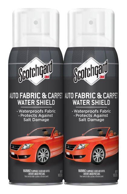 Scotchgard front packaging showing two 10 oz cans and product benefit