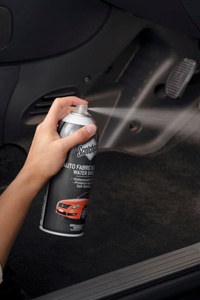 Scotchgard lifestyle car interior scene showing family-ready protection