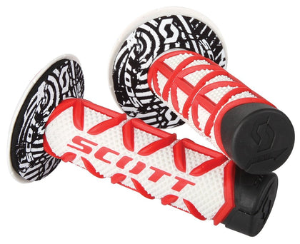 SCOTT red-white diamond grip front view showing texture and improved comfort