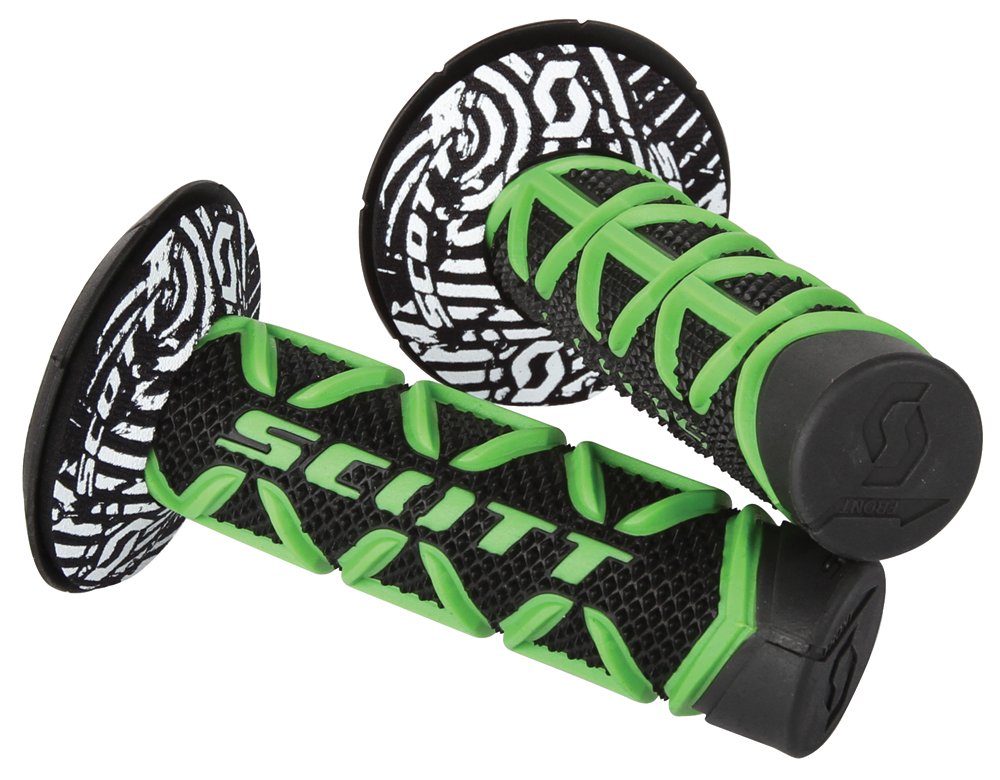 SCOTT front view of green black grips showing texture and improved control