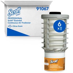 Scott Professional front packaging showing six citrus refills and case benefit of bulk supply