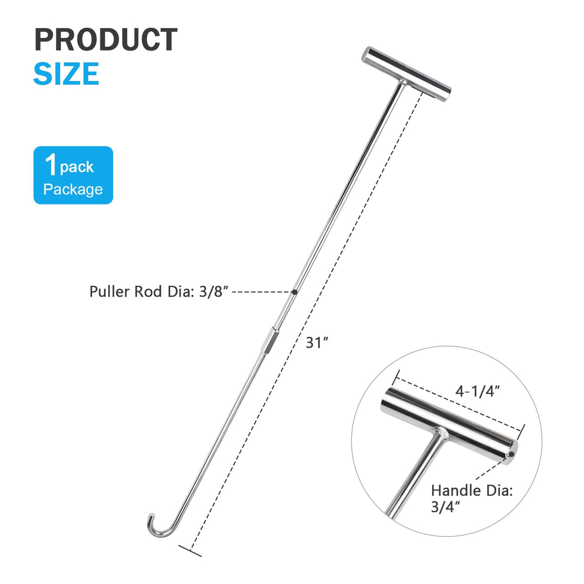 scottchen PRO close-up of chrome-plated handle highlighting corrosion resistance and easy cleaning