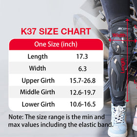 Scoyco size and scale comparison illustrating compact protective fit