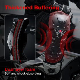 Scoyco adjustable straps and Velcro detail ensuring secure fit during rides