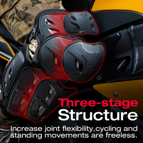 Scoyco widened lower-leg design showing extra calf protection for safer rides