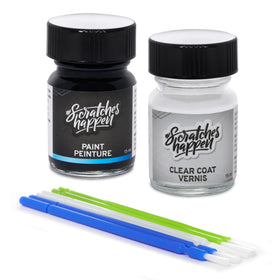 ScratchesHappen front packaging showing Crystal Black Pearl kit and benefits