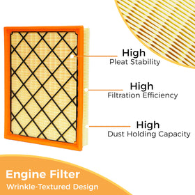 SCREW RHINO cabin filter cross-section showing triple-layer media and odor control benefit