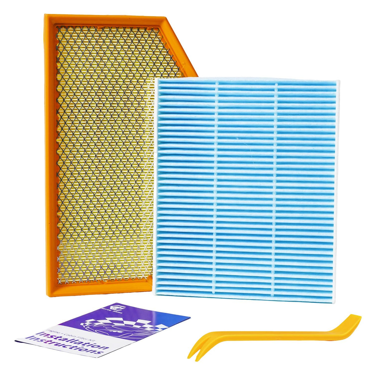 SCREW RHINO front packaging showing engine and cabin filter benefits