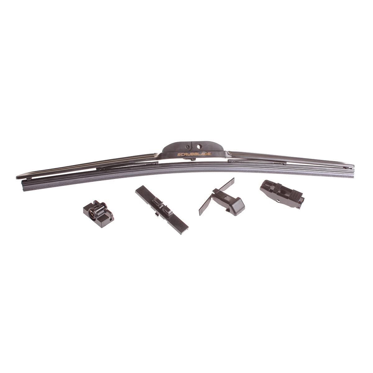 Scrubblade Platinum front view showing durable blade profile for streak-free visibility