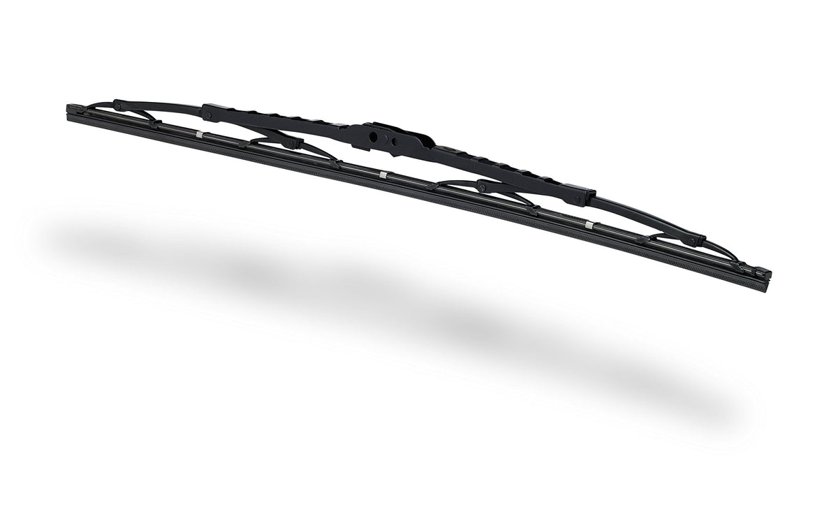 Scrubblade SB2400 beside ruler showing 24-inch length and accurate fit for vehicles
