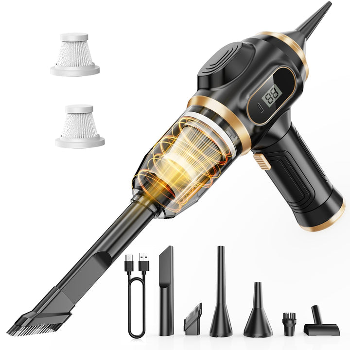 Scstartx front view showing compact cordless design and controls for quick cleaning