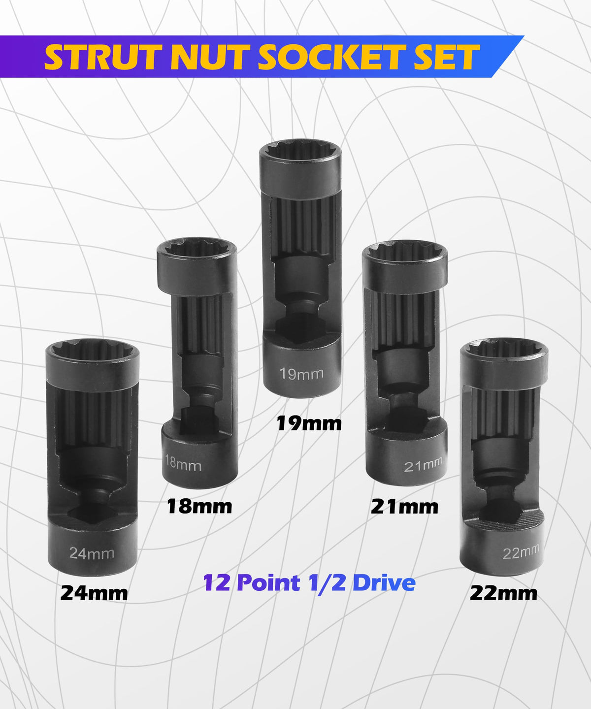SCUARI close-up of 12-point socket profile highlighting secure engagement benefit