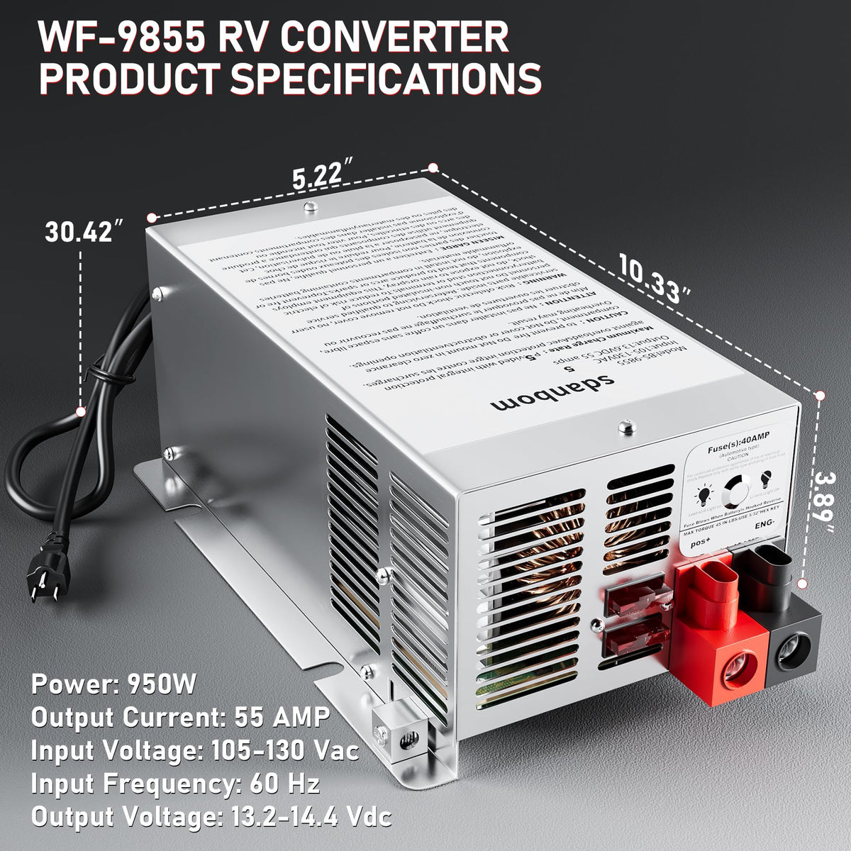 sdanbom WF-9855 wiring terminal detail showing secure connections for safe installation benefit