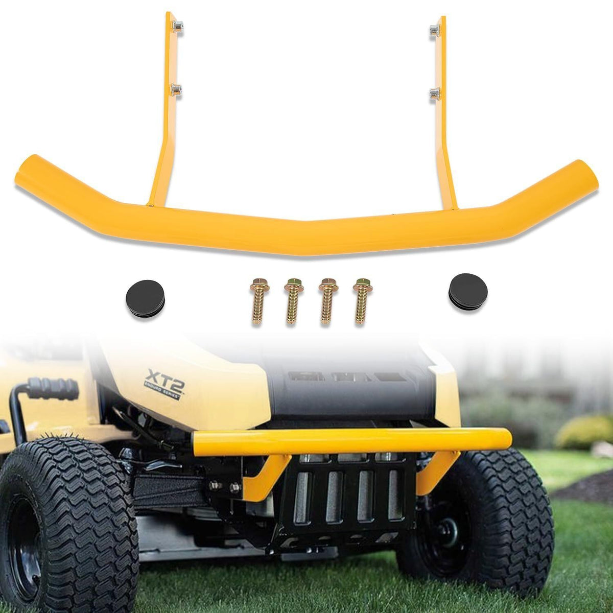 SDYYDS front bumper full view showing protective shape and bright yellow finish
