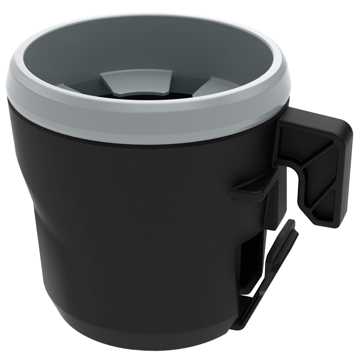 Sea-Doo cup holder front view showing adjustable fins and secure hold